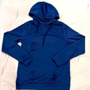 Navy Blue Ripped Hoodie